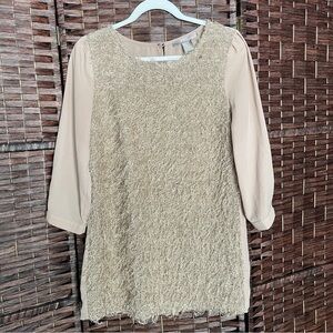 Forever 21 Blush Beige Textured Front Tunic, Boho Party Y2K Retro, Size S.